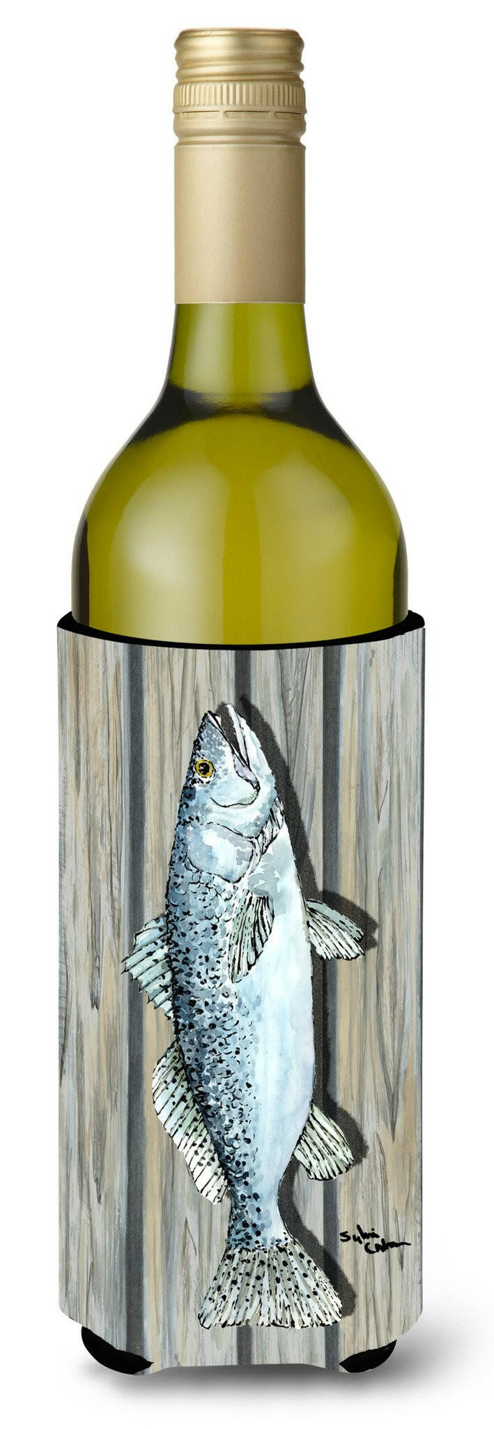 Fish Trout Wine Bottle Beverage Insulator Beverage Insulator Hugger by Caroline's Treasures
