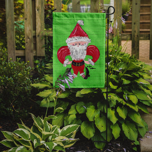 Christmas Santa Fleur de lis Flag Garden Size