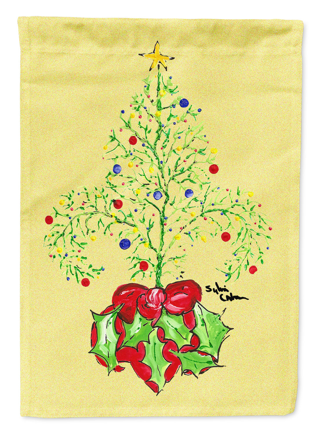 Christmas Tree Fleur de lis Flag Canvas House Size