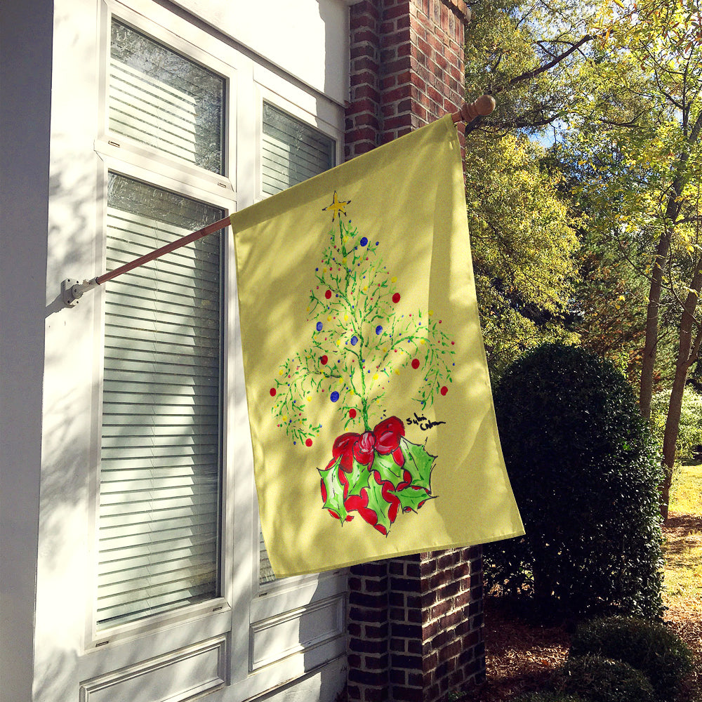 Caroline's Treasures Christmas Tree Fleur de lis Flag Canvas House Size