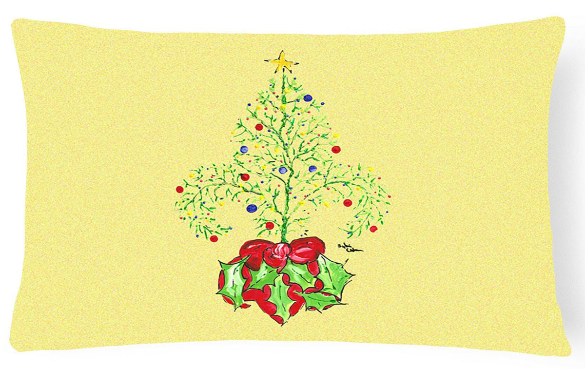 Christmas Tree Fleur de lis   Canvas Fabric Decorative Pillow by Caroline&#39;s Treasures