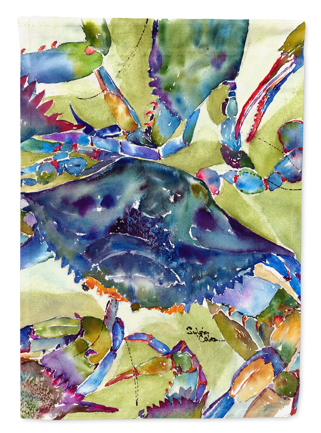 Crab All Over Flag Canvas House Size