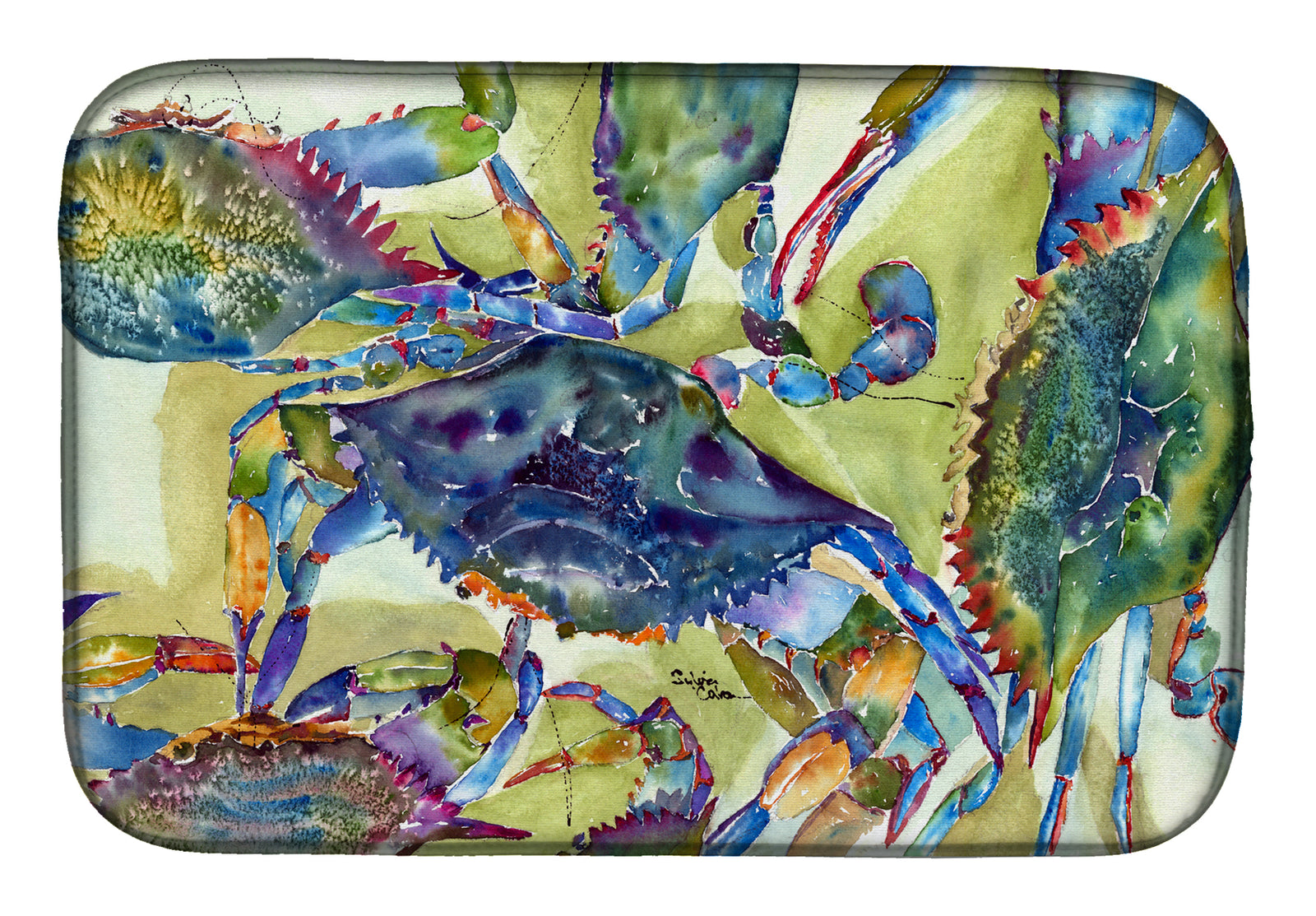 Crab All Over Dish Drying Mat 8512DDM