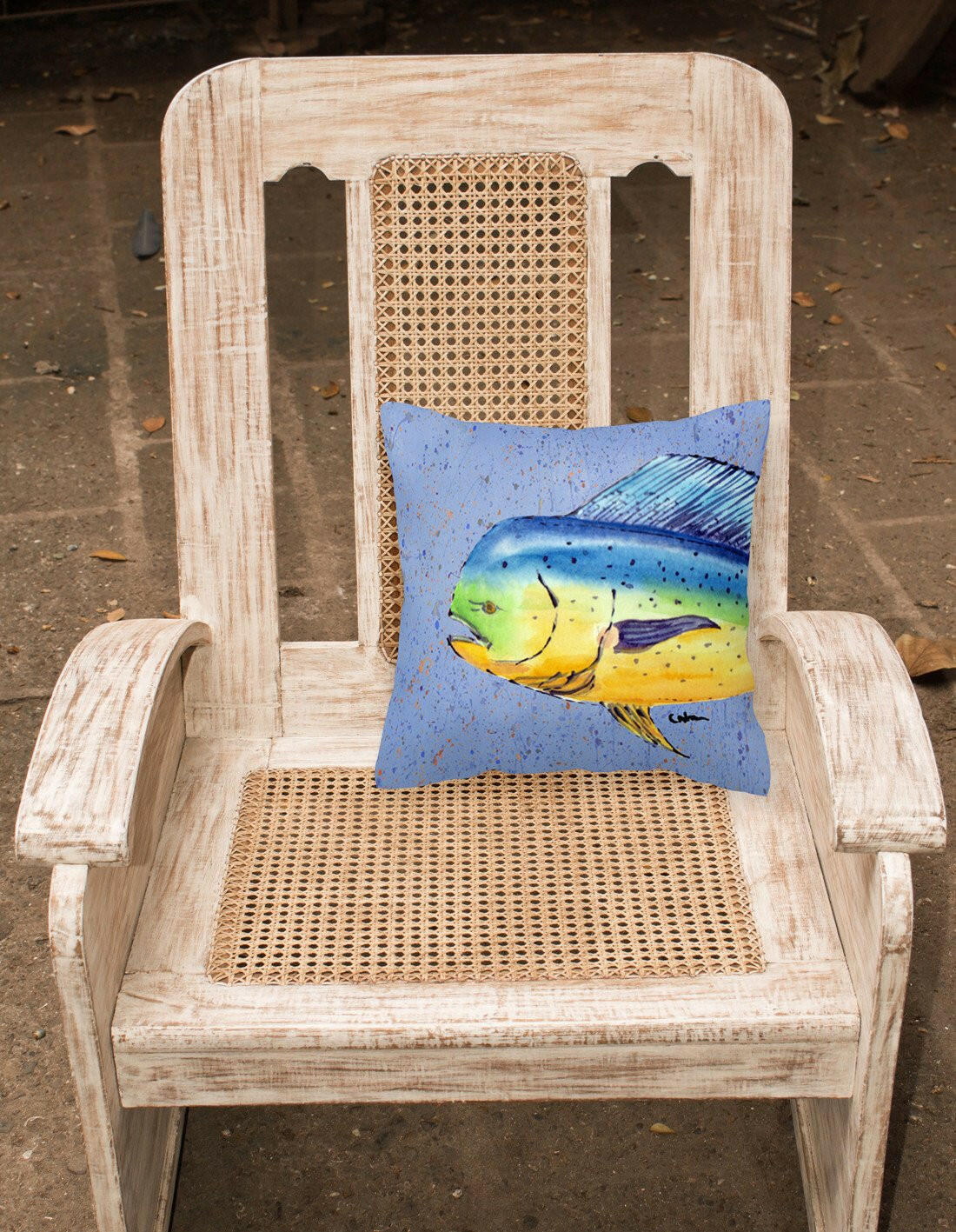Caroline's Treasures Dolphin Mahi Mahi Decorative Canvas Fabric Pillow