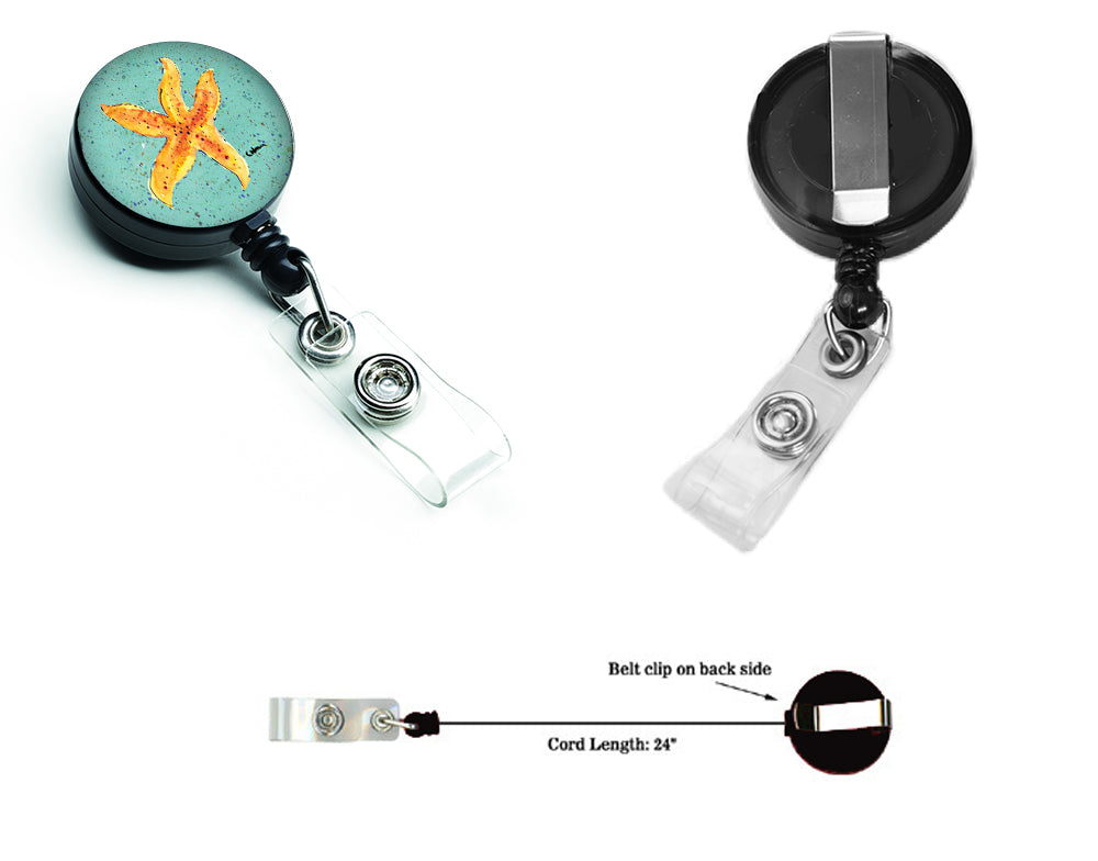Starfish on Teal Retractable Badge Reel 8527BR  the-store.com.