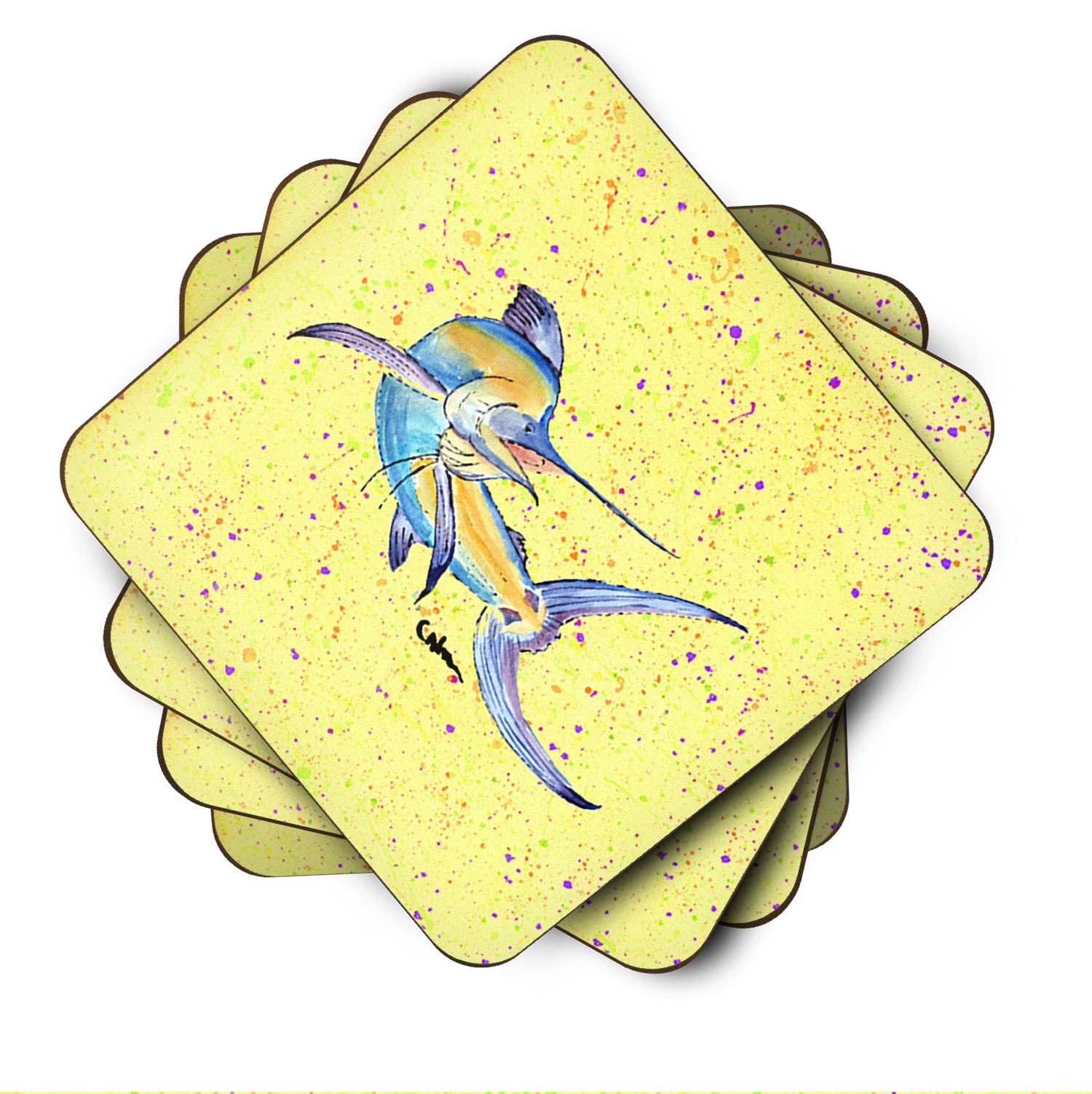 Caroline's Treasures Sailfish Coasters - Set of 4 Lightweight Foam, Absorbent Drink Coasters