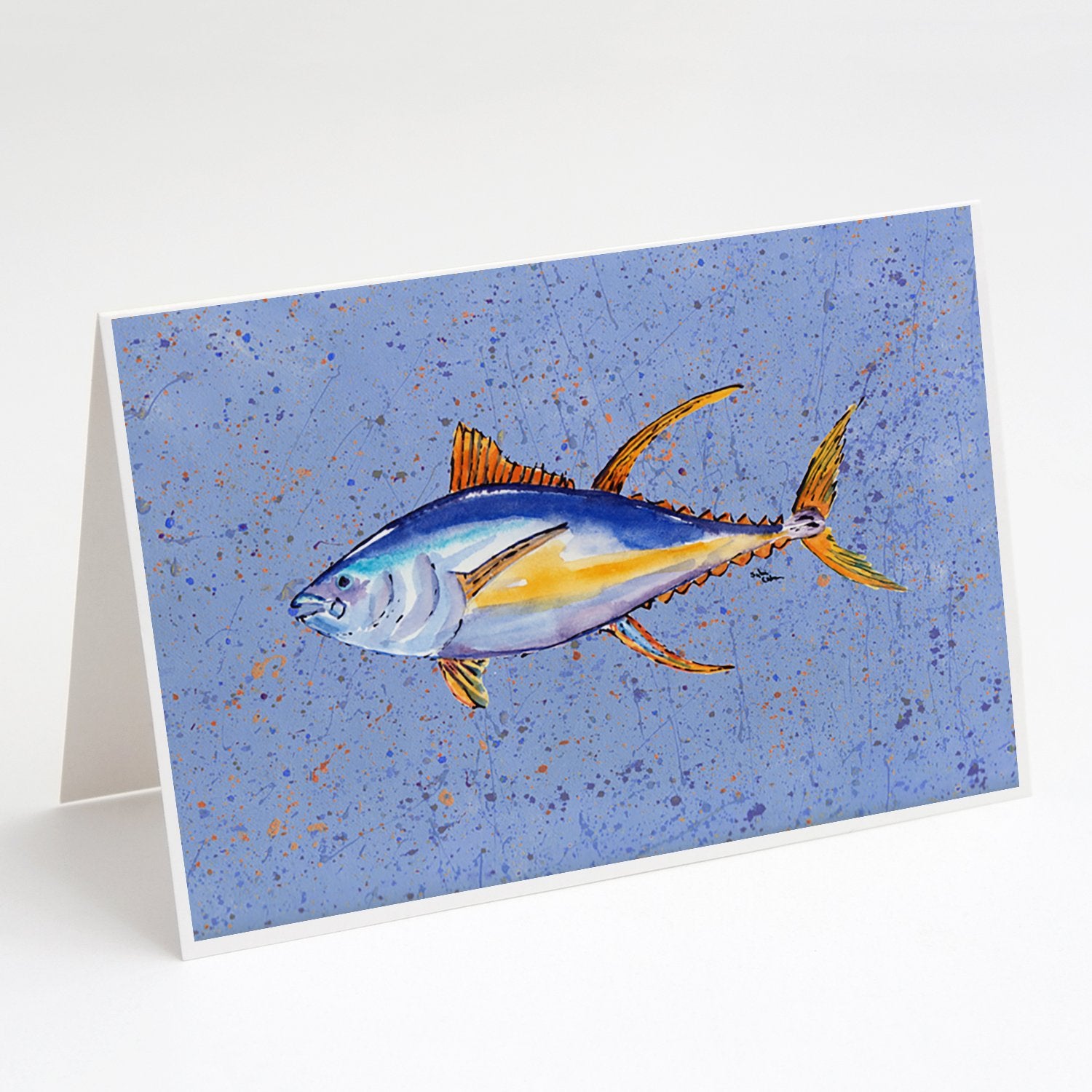 Buy this Tuna on Blue Greeting Cards and Envelopes Pack of 8