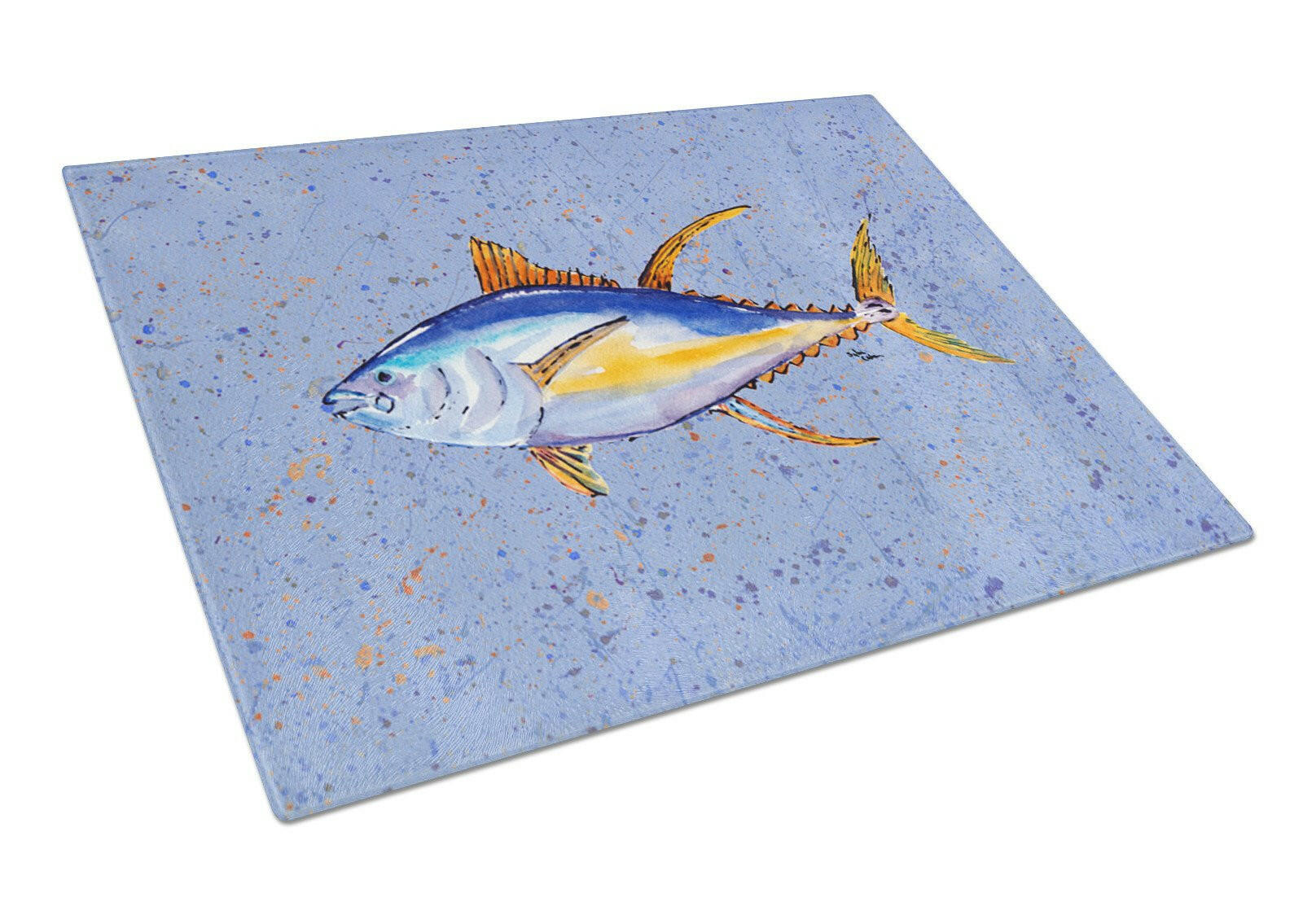 Tuna Fish Glass Cutting Board Large by Caroline's Treasures