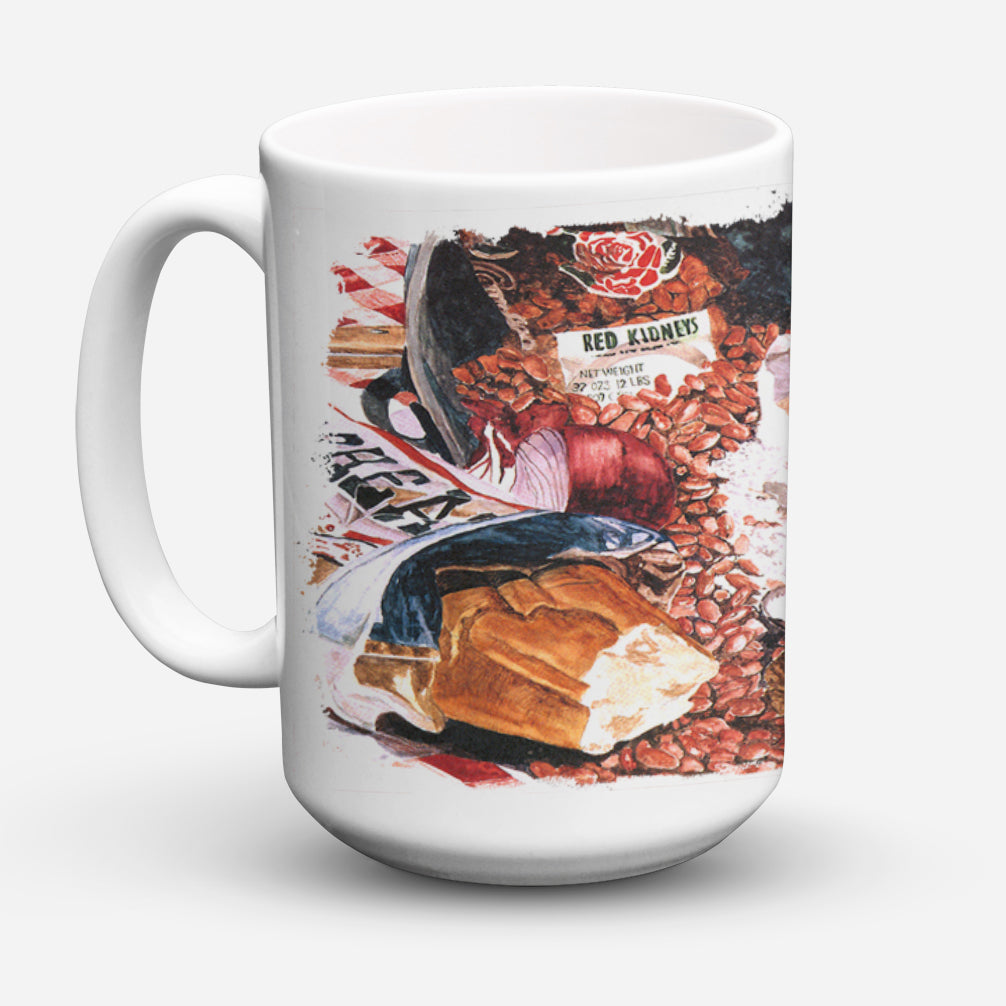 Red Beans and Rice Dishwasher Safe Microwavable Ceramic Coffee Mug 15 ounce 8536CM15  the-store.com.