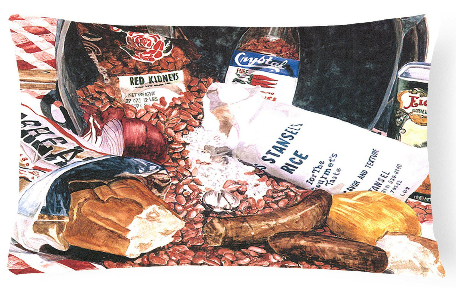 Red Beans and Rice Decorative   Canvas Fabric Pillow by Caroline's Treasures