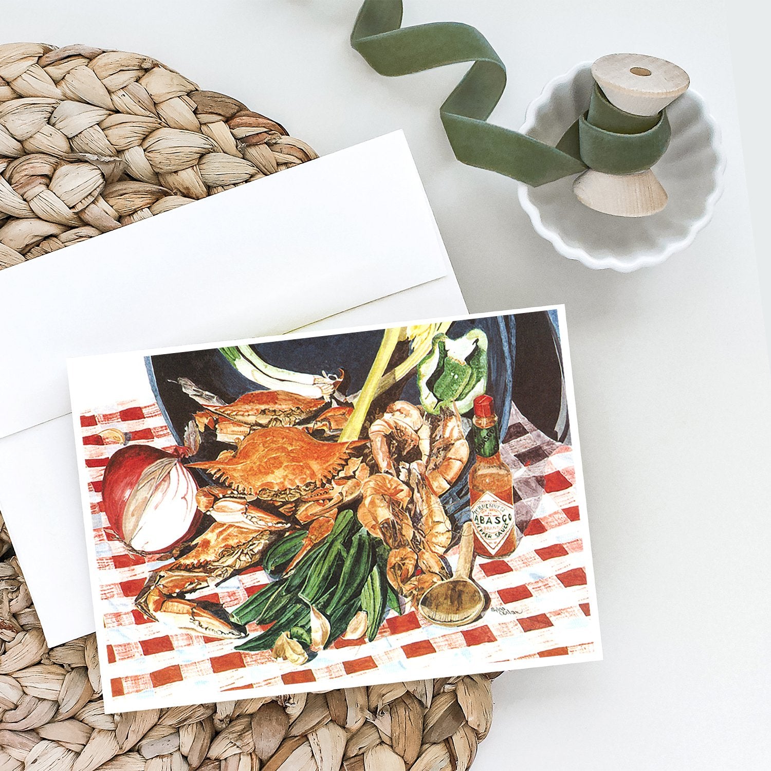 Crab Boil Greeting Cards and Envelopes Pack of 8 - the-store.com
