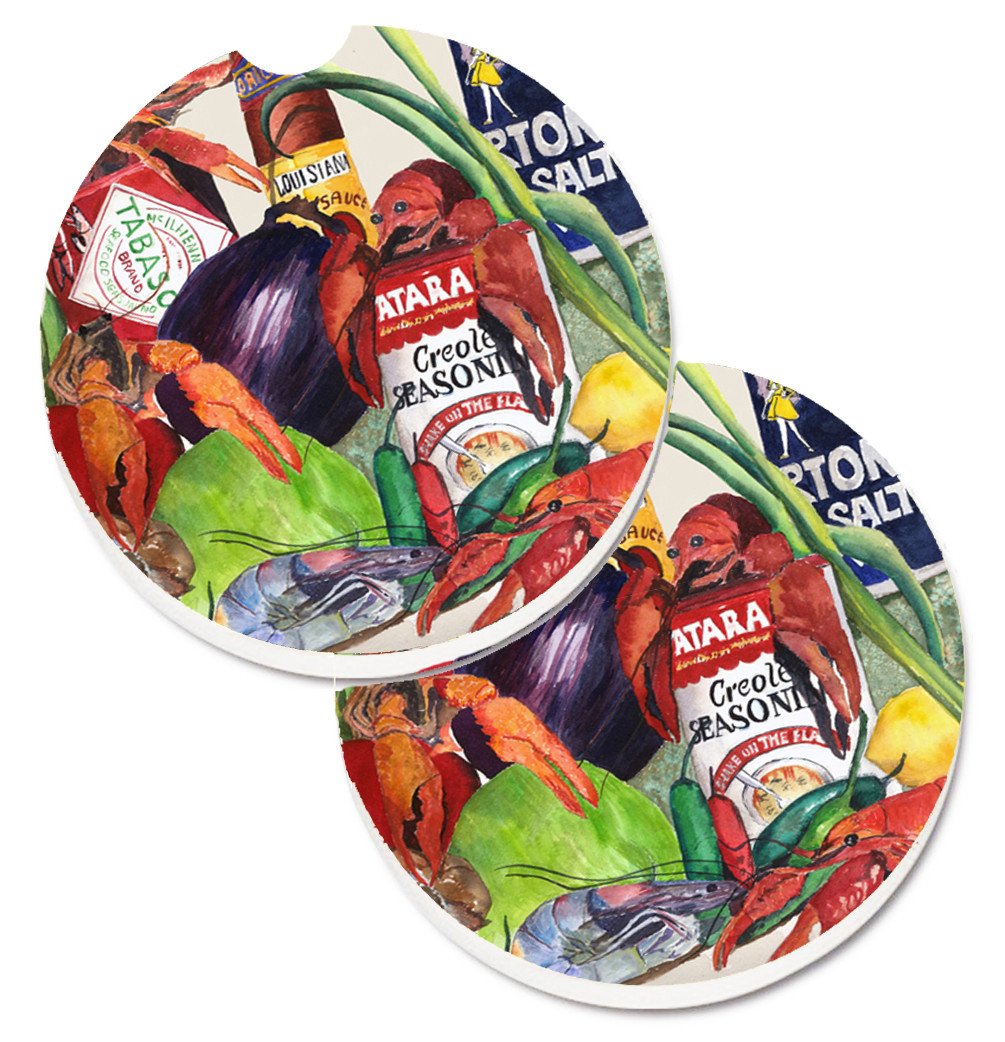 Louisiana Spices  Set of 2 Cup Holder Car Coasters 8540-2CARC by Caroline's Treasures