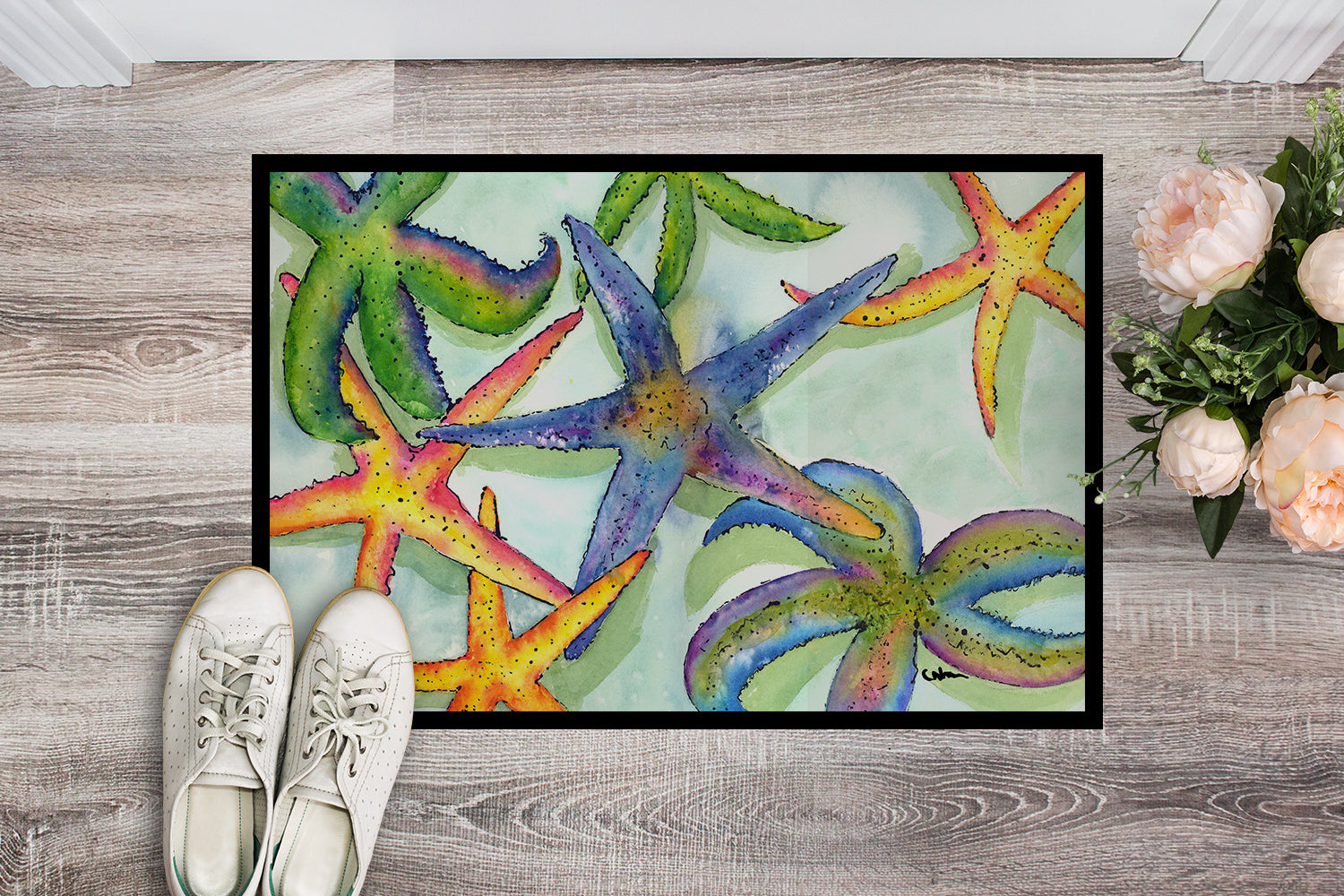 Caroline's Treasures Starfish Doormat - 18x27 Decorative Floor Mat – Indoor/Outdoor Rug with Artistic Flair 8542 Doormat