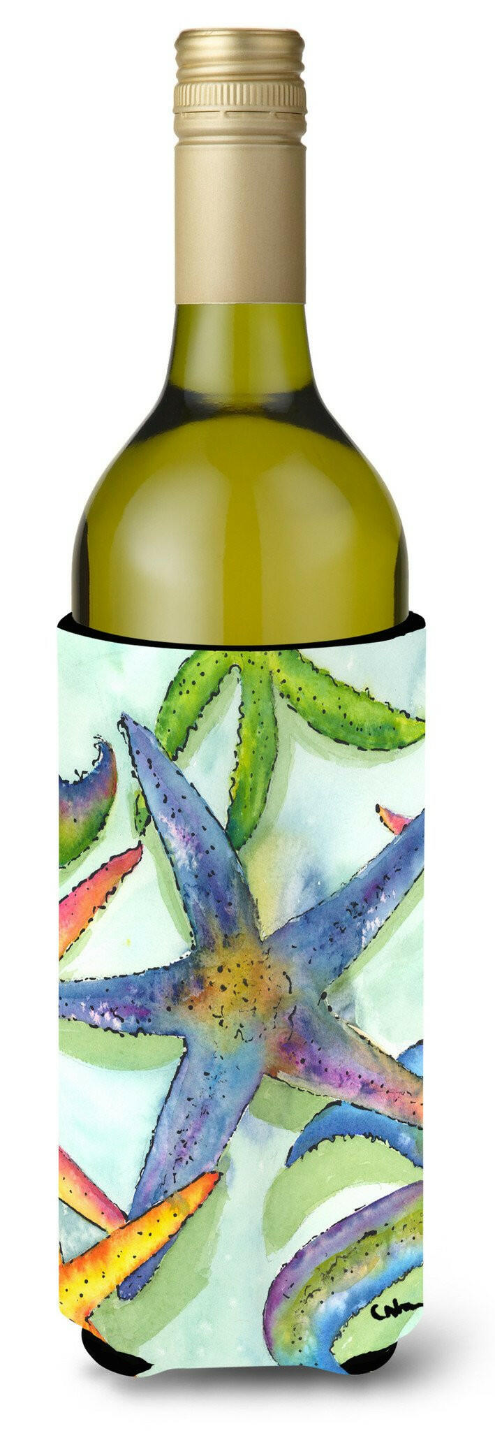 Starfish Wine Bottle Beverage Insulator Beverage Insulator Hugger by Caroline&#39;s Treasures