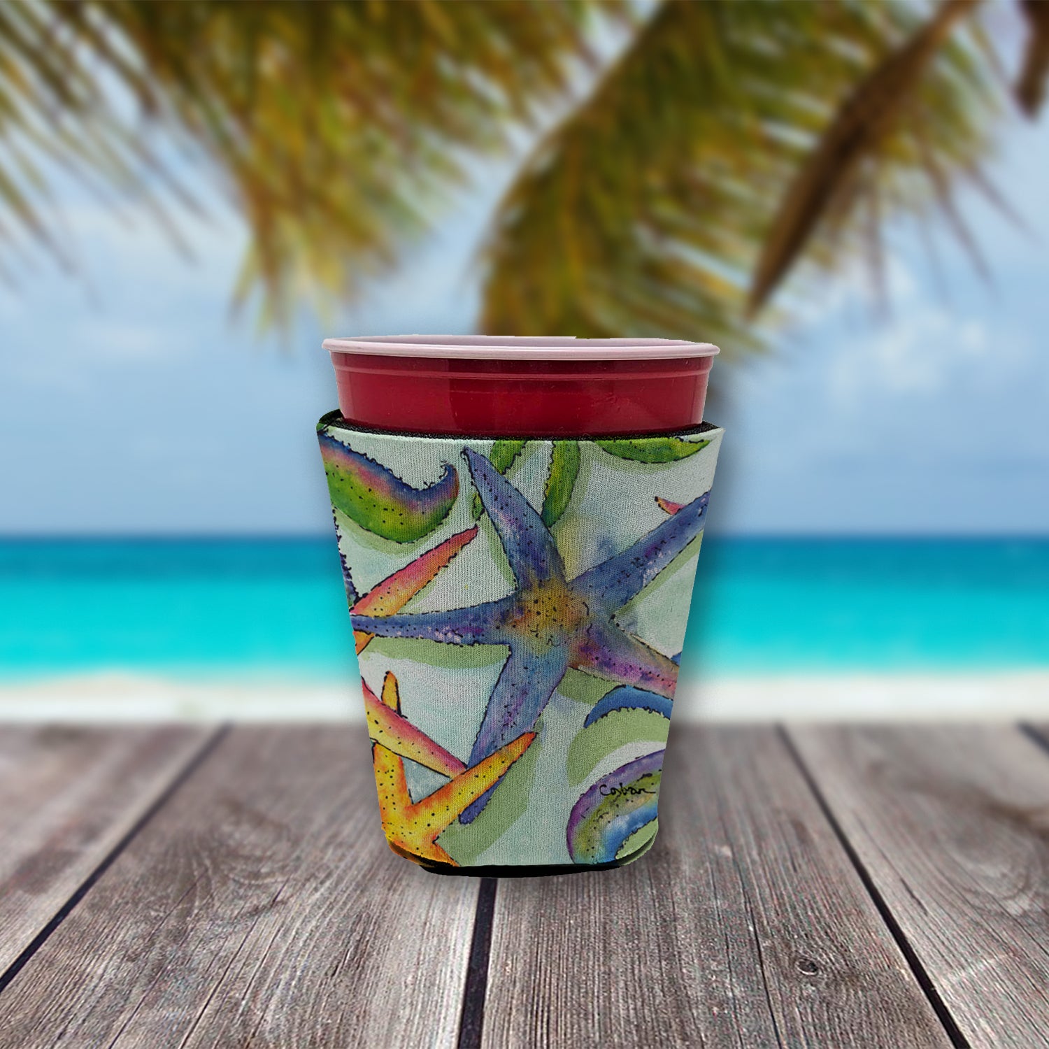 Starfish  Red Cup Beverage Insulator Hugger  the-store.com.