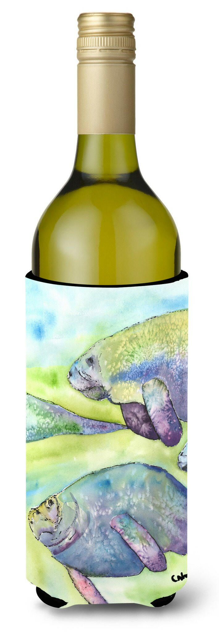 Manatee Wine Bottle Beverage Insulator Beverage Insulator Hugger by Caroline&#39;s Treasures