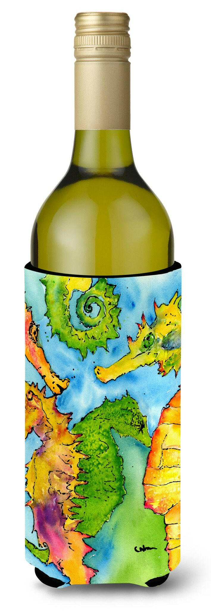 Seahorse Wine Bottle Beverage Insulator Beverage Insulator Hugger by Caroline&#39;s Treasures