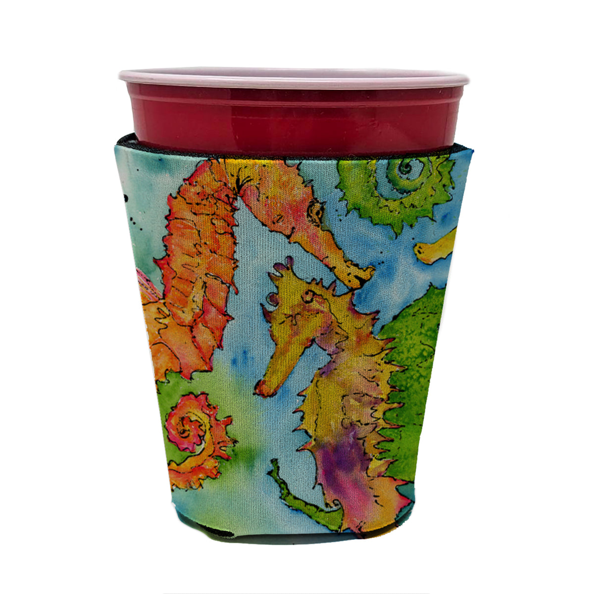 Seahorse  Red Cup Beverage Insulator Hugger