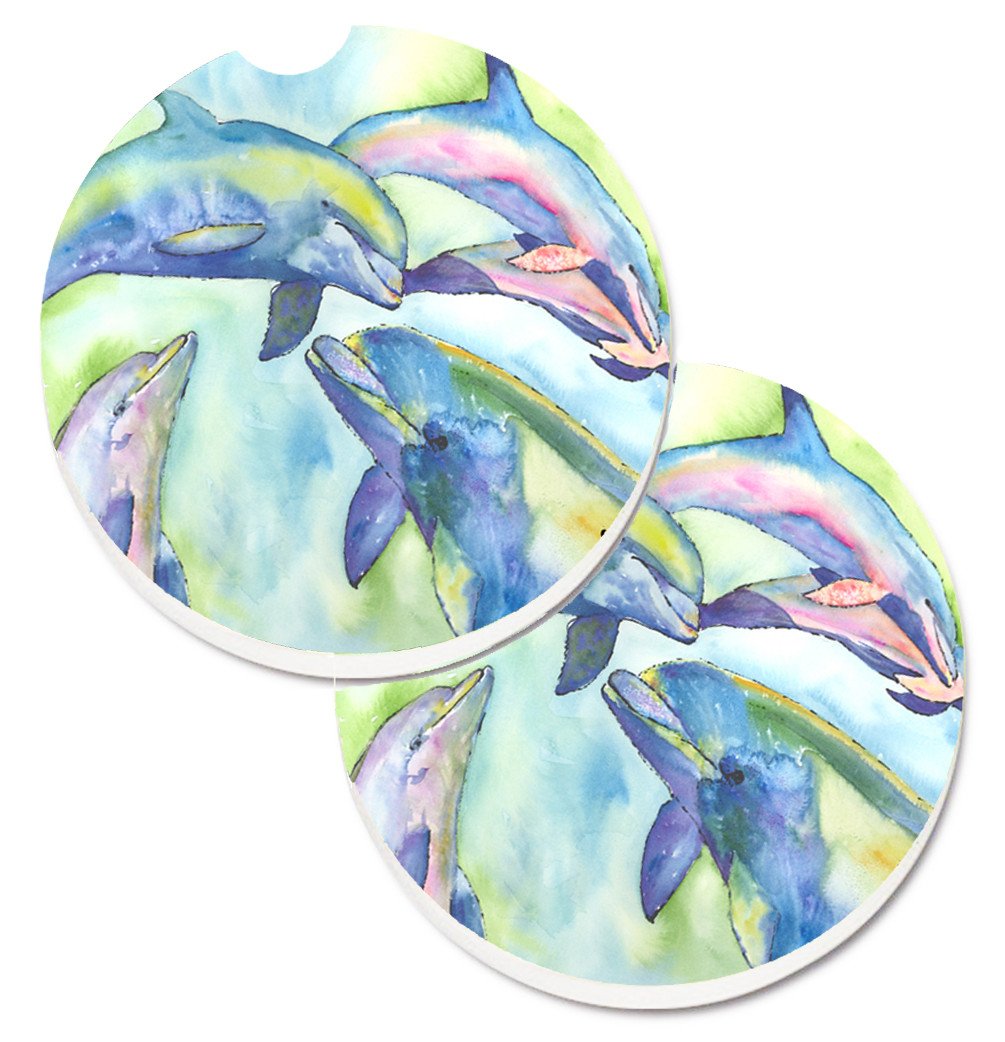 Dolphin Set of 2 Cup Holder Car Coasters 8548CARC by Caroline&#39;s Treasures