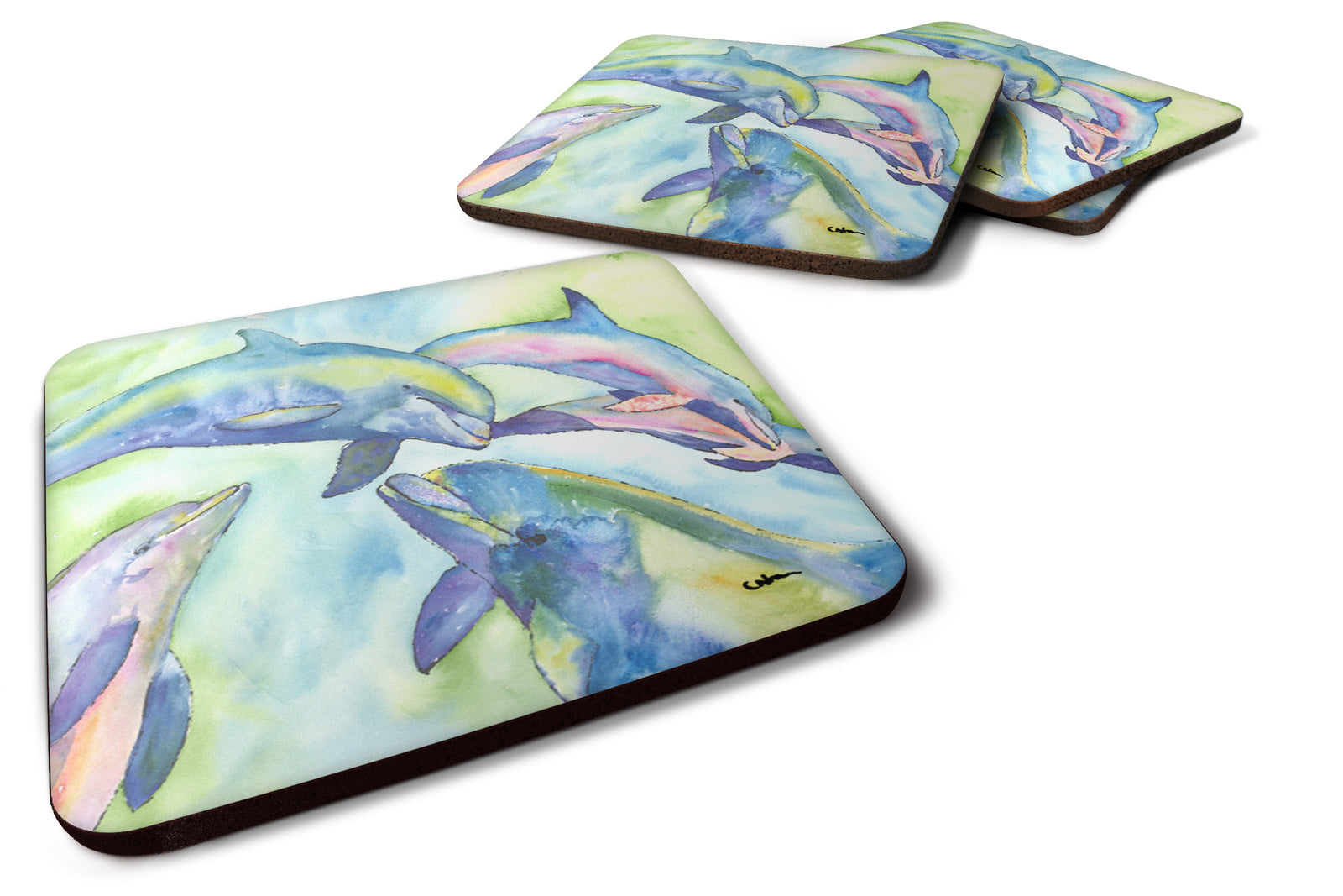 Set of 4 Dolphin  Foam Coasters - the-store.com