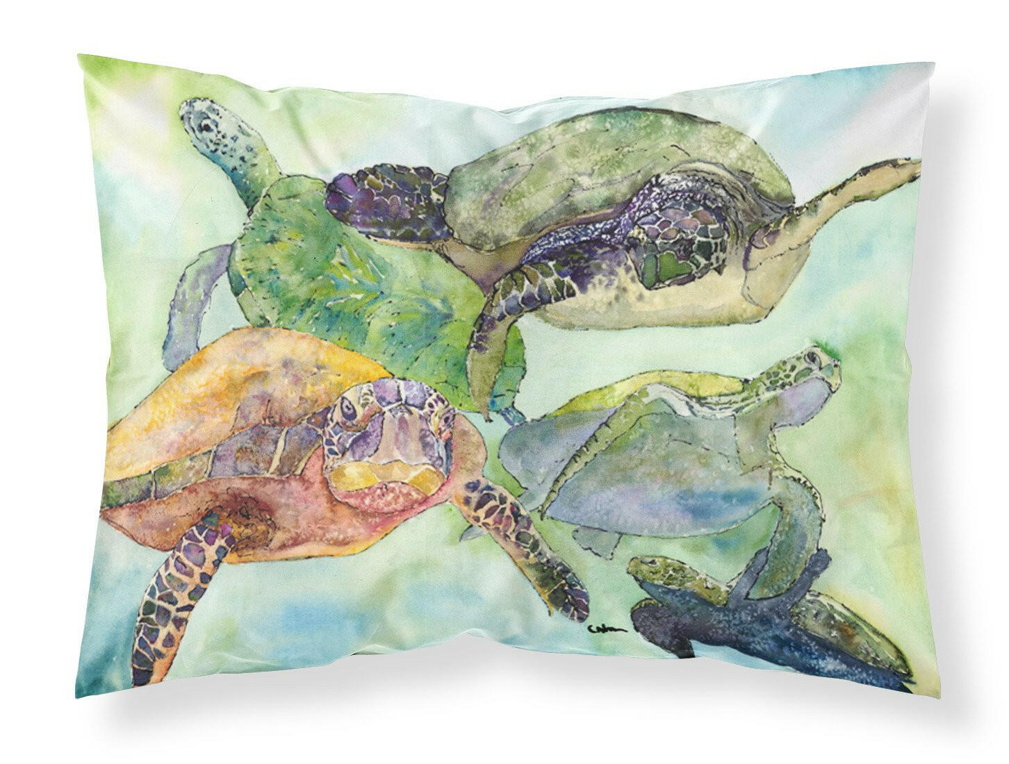 Turtle  Moisture wicking Fabric standard pillowcase by Caroline's Treasures