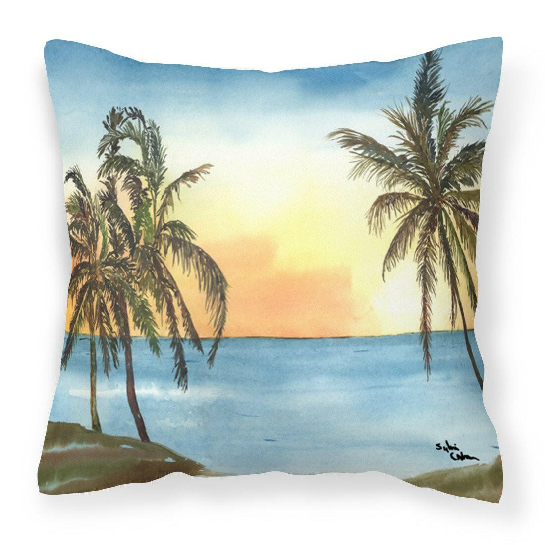 Palm Tree Fabric Decorative Pillow 8551PW1414 - the-store.com