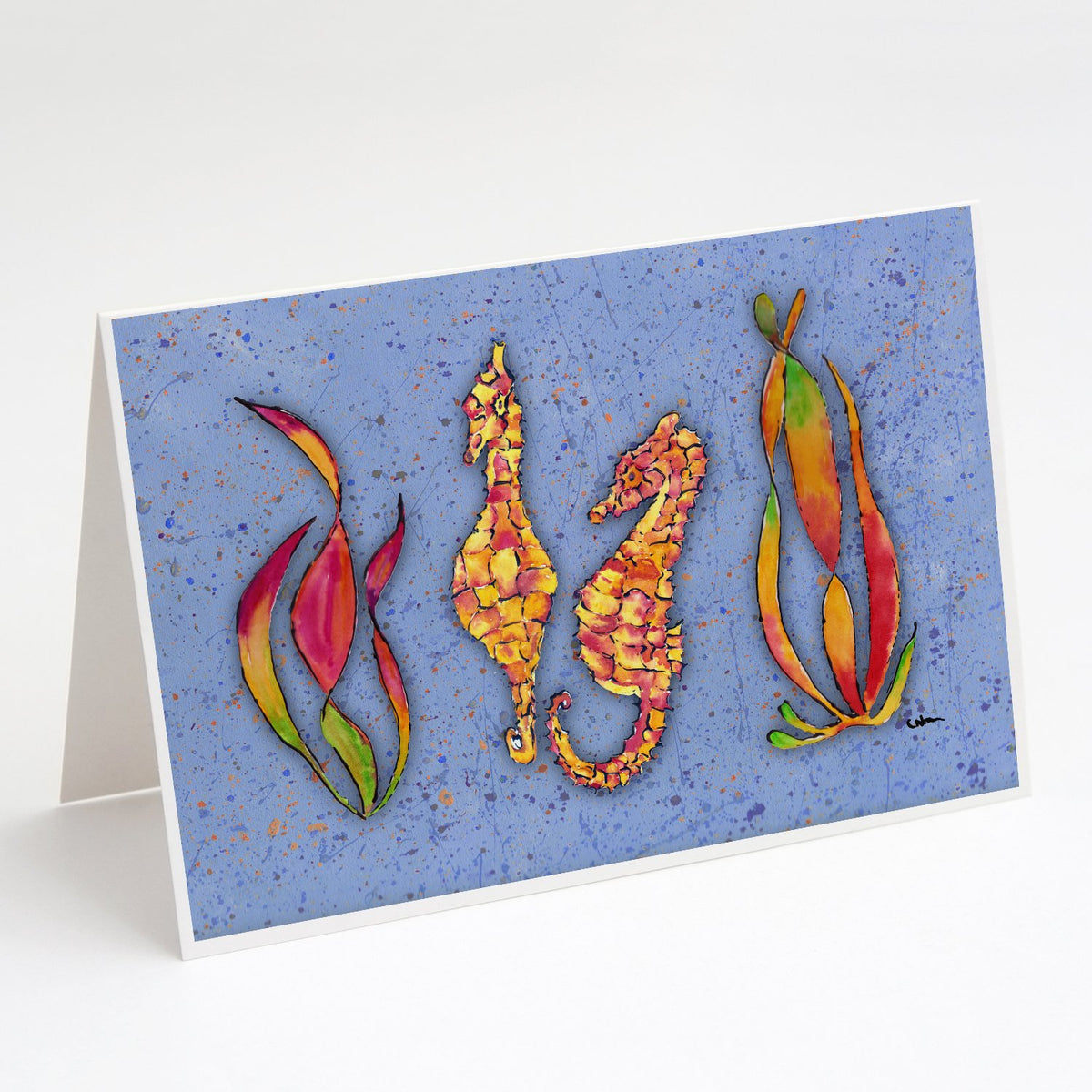 Buy this Seahorse on Blue Greeting Cards and Envelopes Pack of 8