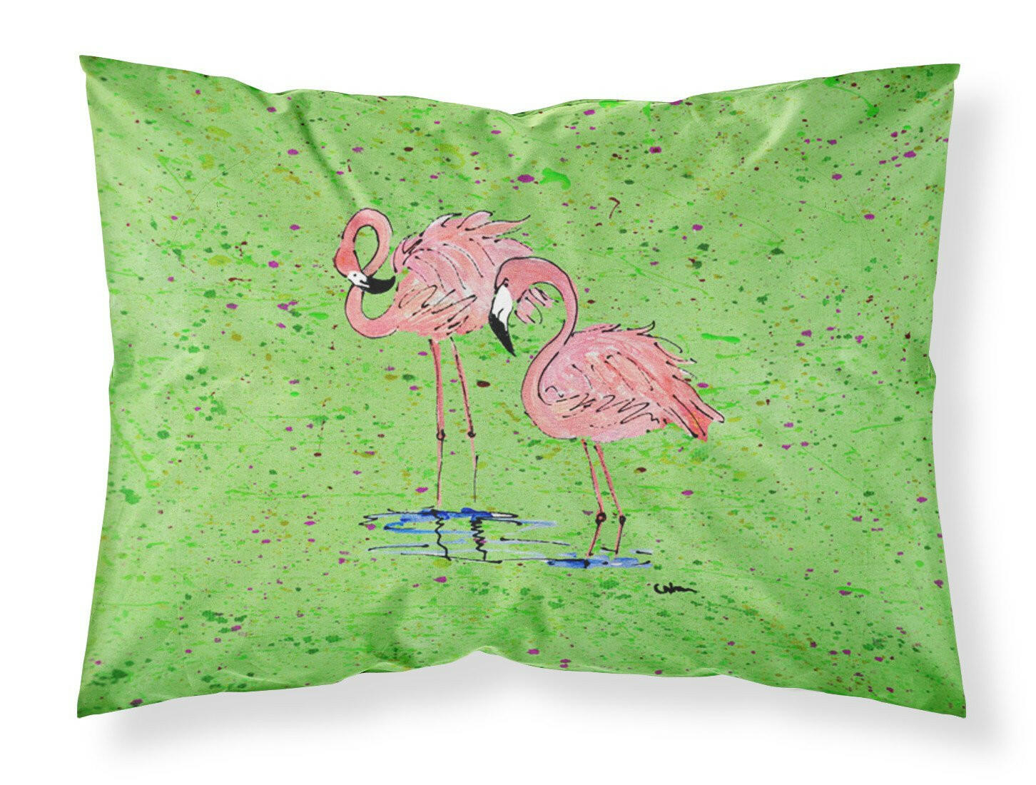 Flamingo Moisture wicking Fabric standard pillowcase by Caroline's Treasures