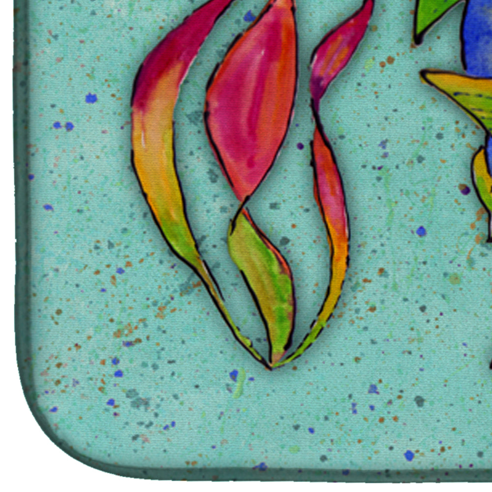 Tropical Fish on Teal Dish Drying Mat 8569DDM  the-store.com.