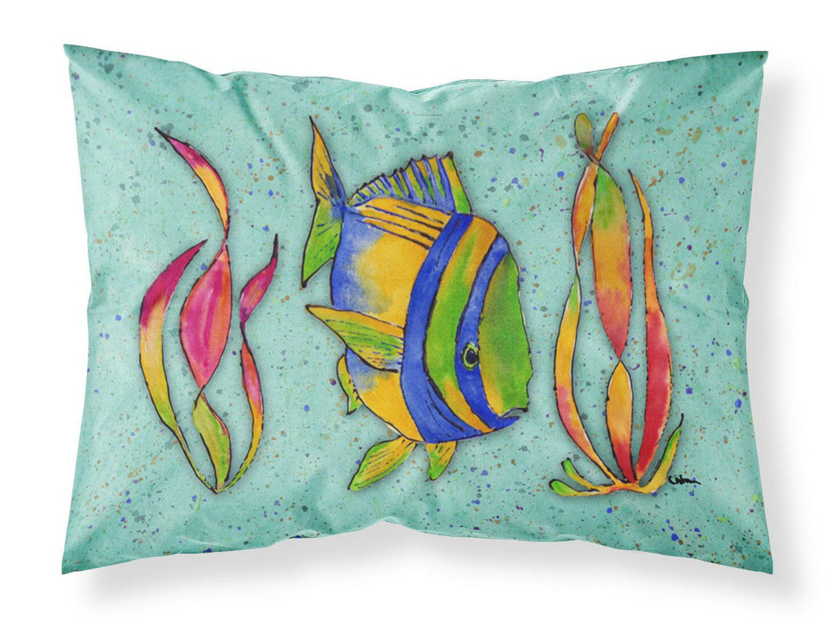 Tropical Fish on Teal Moisture wicking Fabric standard pillowcase by Caroline&#39;s Treasures