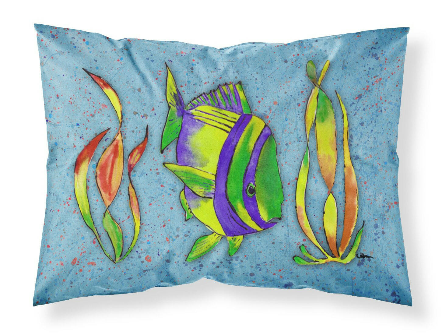 Tropical Fish on Blue Moisture wicking Fabric standard pillowcase by Caroline's Treasures
