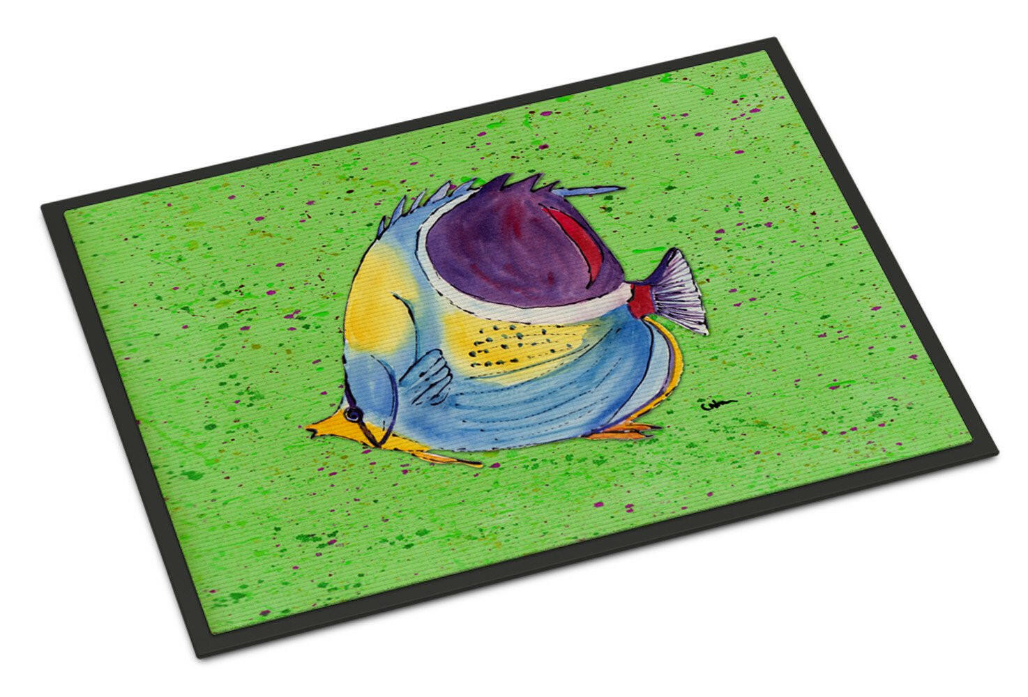 Tropical Fish on Green Indoor or Outdoor Mat 24x36 - the-store.com