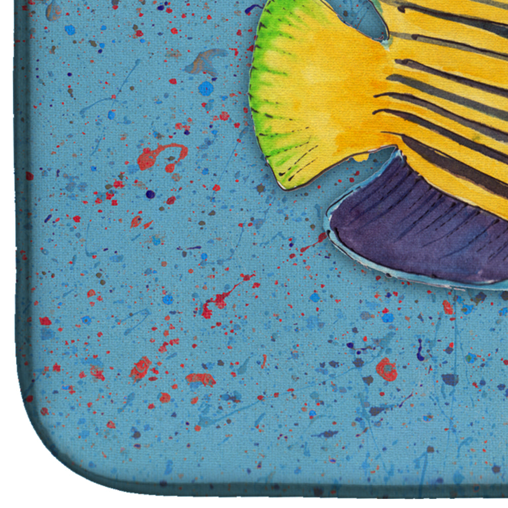 Tropical Fish on Blue Dish Drying Mat 8579DDM  the-store.com.