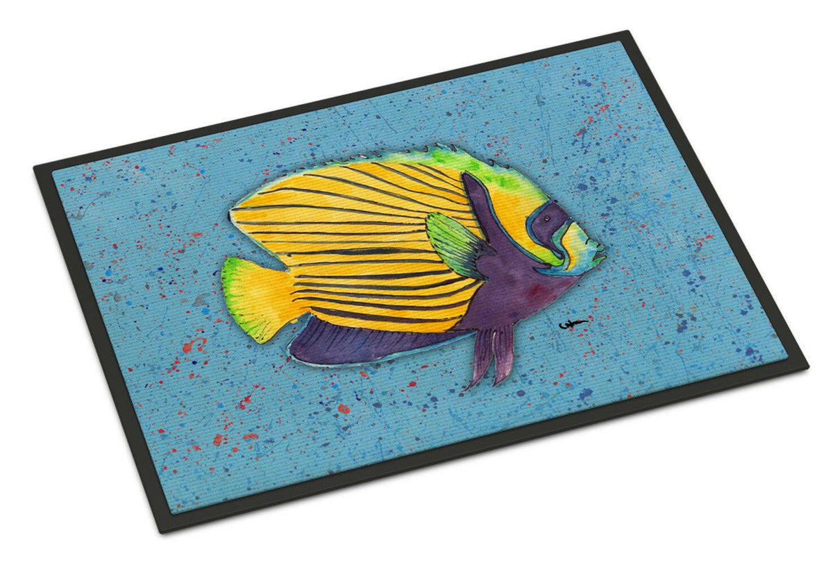 Tropical Fish on Blue Indoor or Outdoor Mat 24x36 - the-store.com
