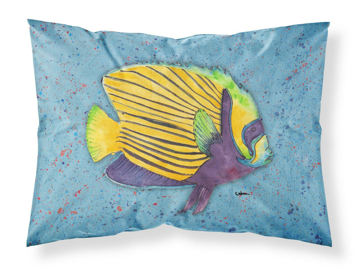 Tropical Fish on Blue Moisture wicking Fabric standard pillowcase by Caroline's Treasures
