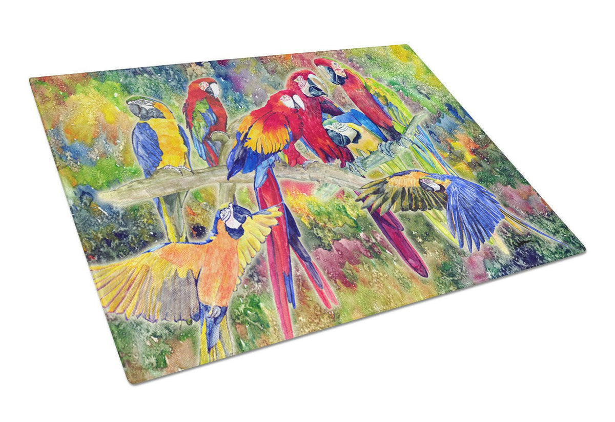 Parrot  Glass Cutting Board Large by Caroline&#39;s Treasures
