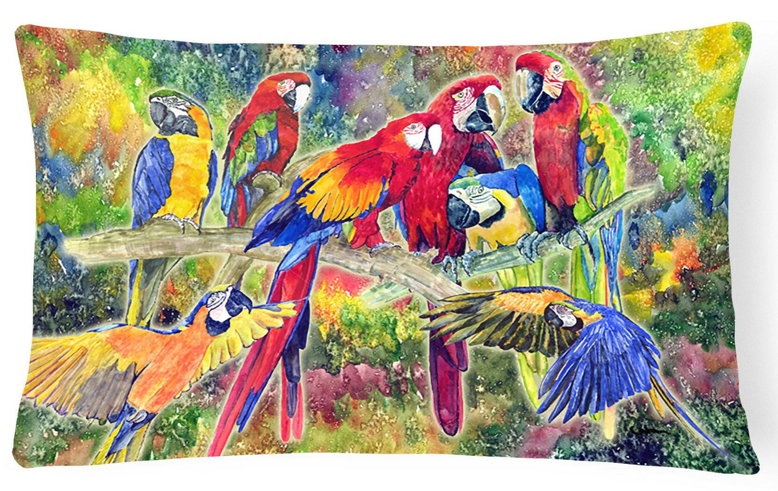 Parrot   Canvas Fabric Decorative Pillow by Caroline's Treasures