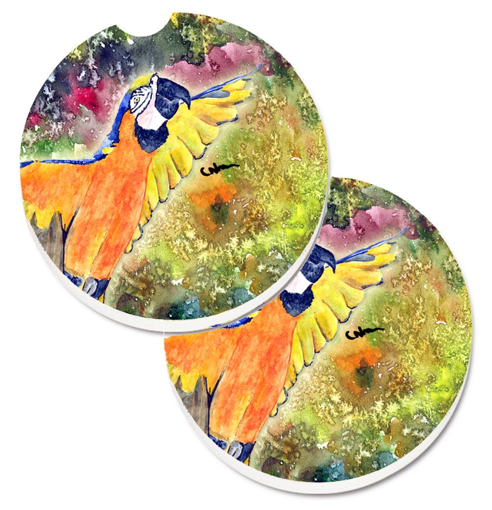 Parrot  Parrot Head Set of 2 Cup Holder Car Coasters 8602CARC by Caroline&#39;s Treasures