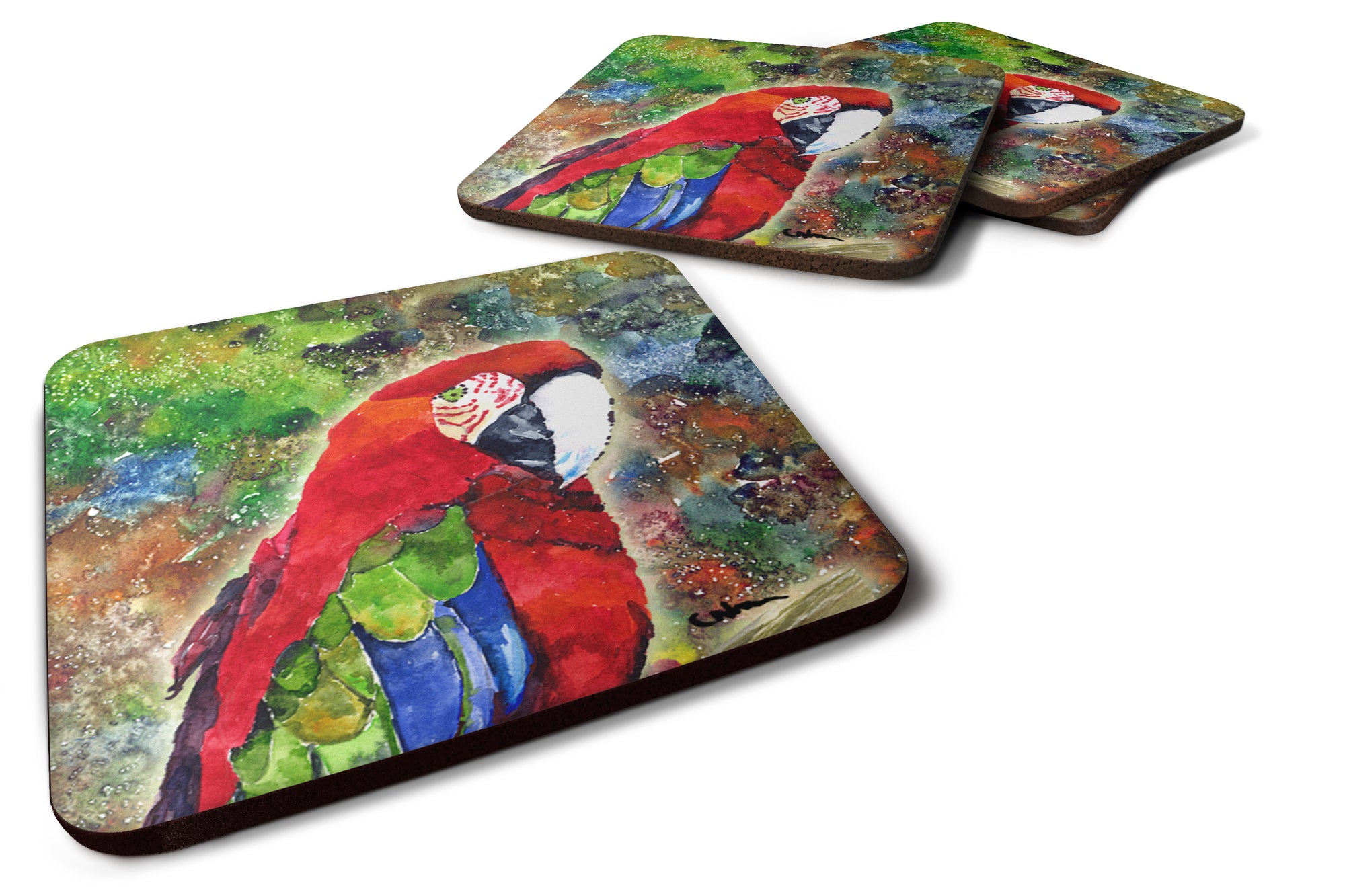 Set of 4 Parrot  Foam Coasters - the-store.com