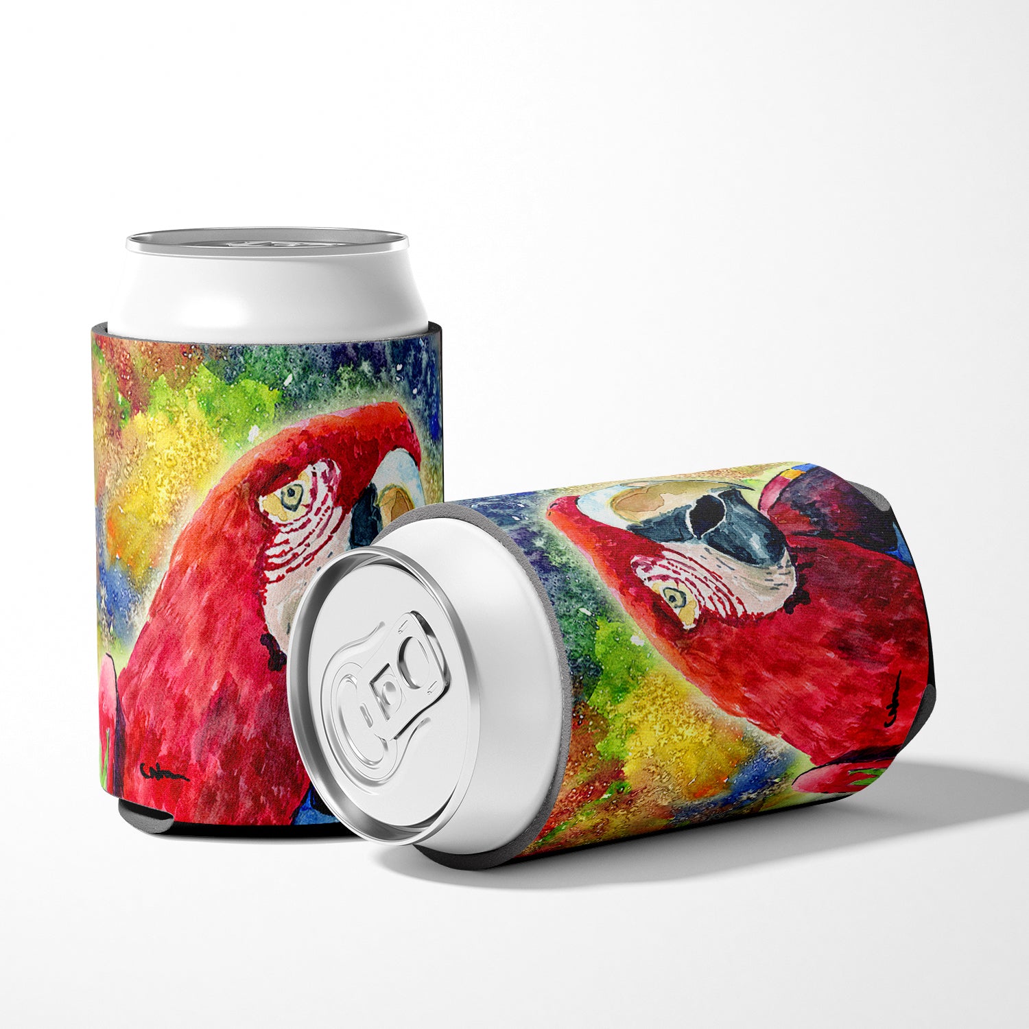Bird - Parrot Can or Bottle Beverage Insulator Hugger.