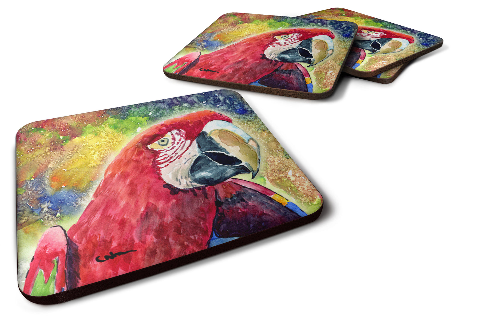 Set of 4 Bird - Parrot Foam Coasters - the-store.com
