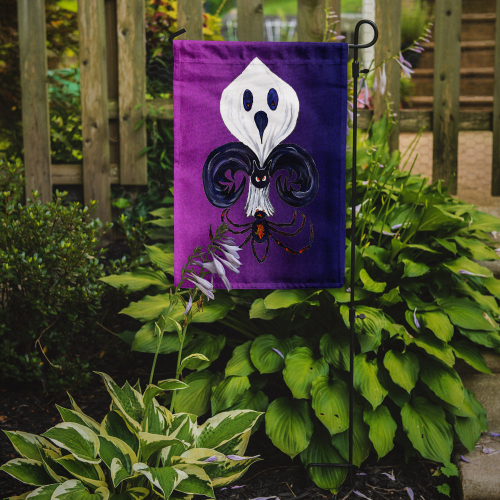 Halloween Ghost Fleur de lis Flag Garden Size.