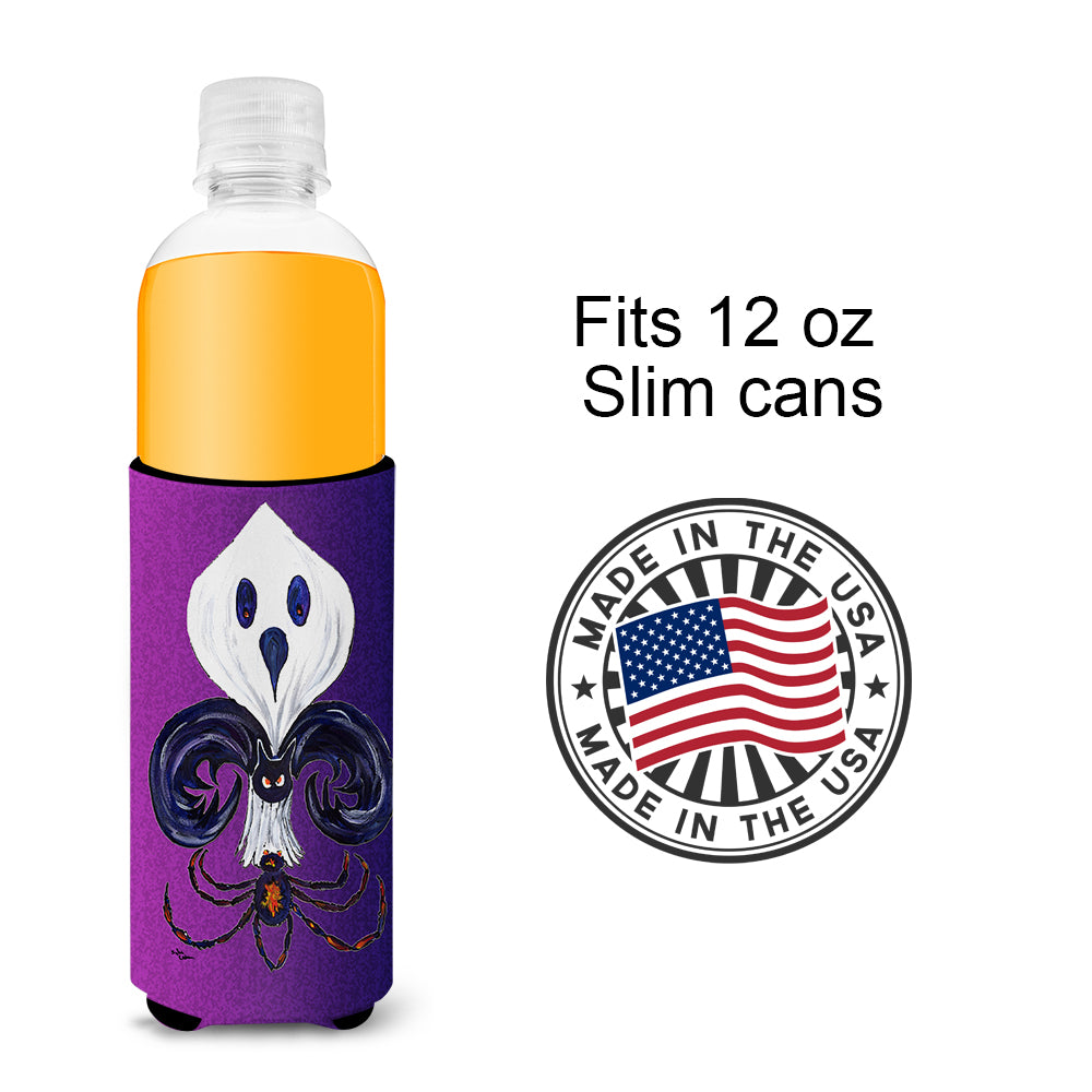Fleur de lis Ghost Bat Spider Halloween Ultra Beverage Insulators for slim cans 8608MUK