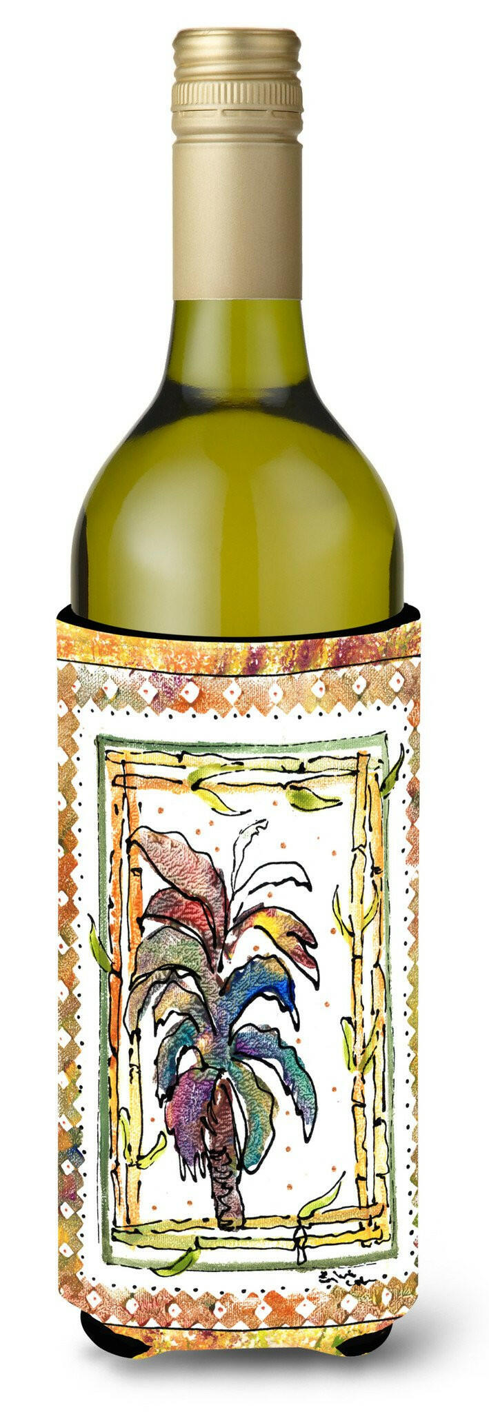 Palm Tree Wine Bottle Beverage Insulator Beverage Insulator Hugger 8615LITERK by Caroline&#39;s Treasures