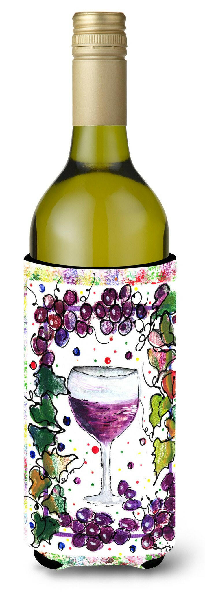 Red Wine Wine Bottle Beverage Insulator Beverage Insulator Hugger by Caroline&#39;s Treasures