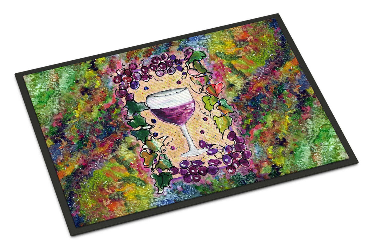 Red Wine Glass and grapes Indoor or Outdoor Mat 18x27 8616MAT - the-store.com