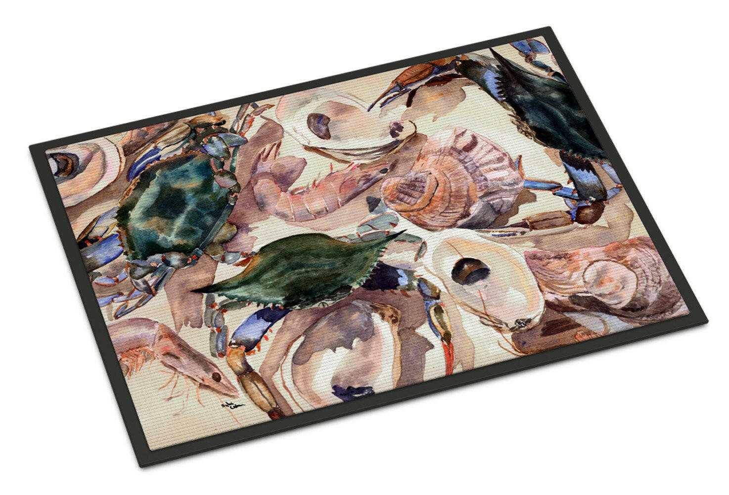 Crab, Shrimp and Oysters Indoor or Outdoor Mat 18x27 8618MAT - the-store.com