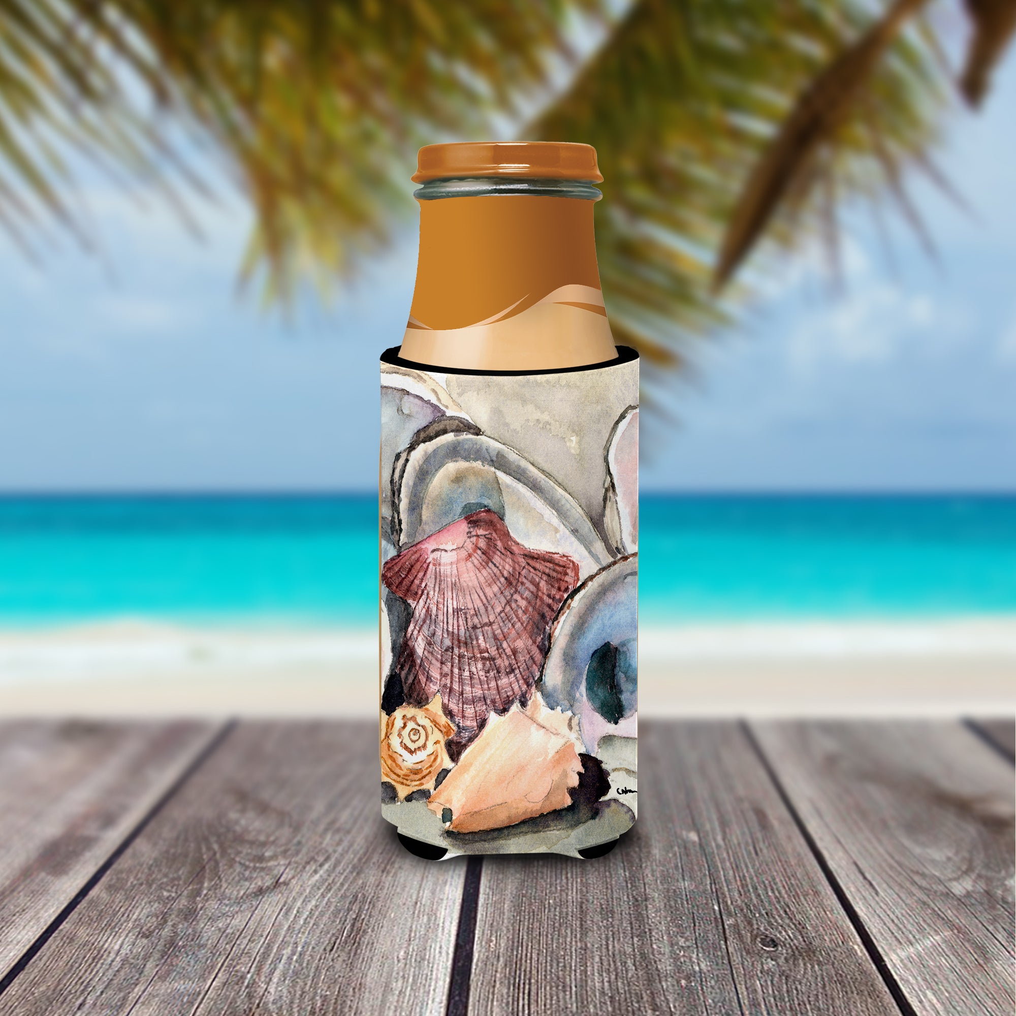 Sea Shells Ultra Beverage Insulators for slim cans 8619MUK.