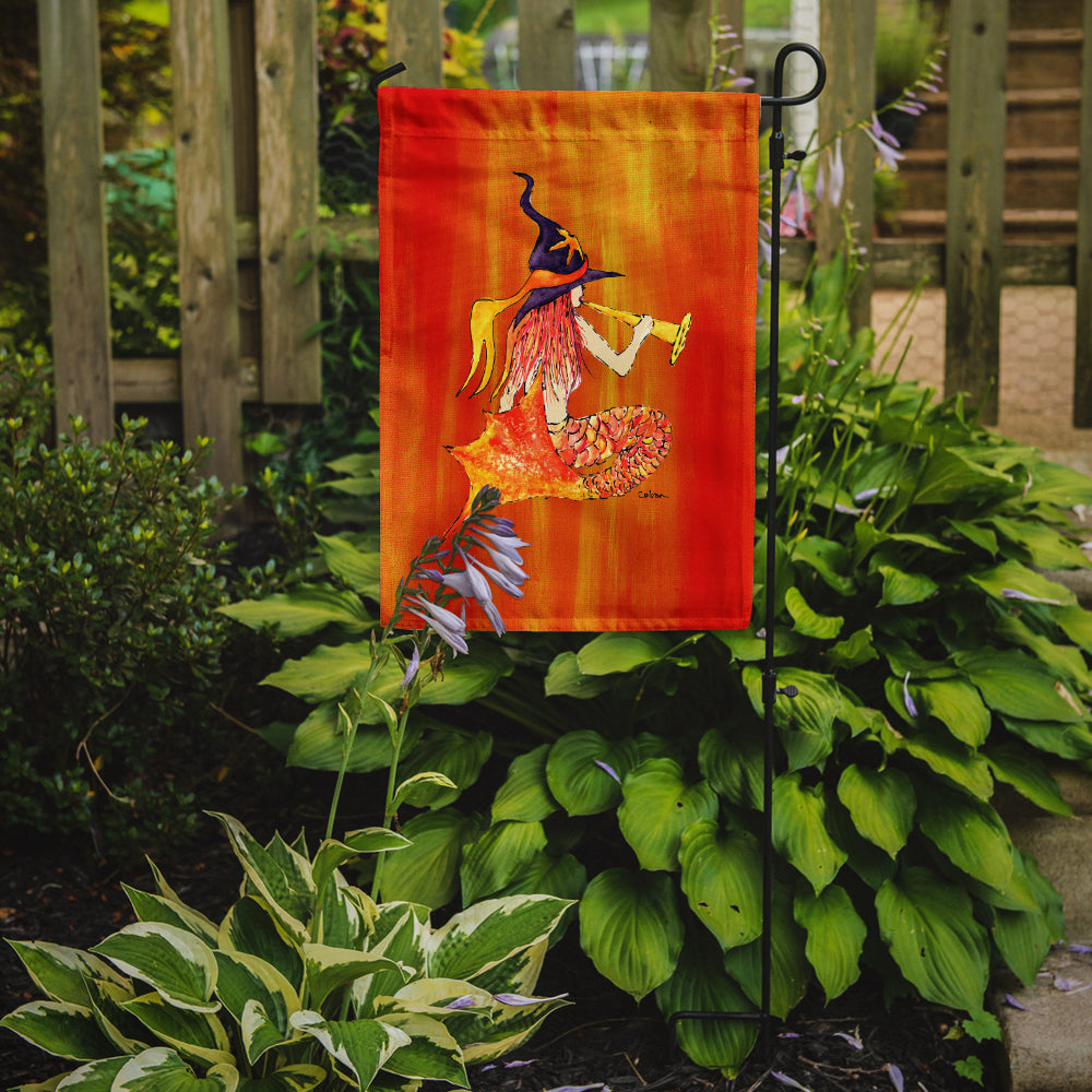 Caroline's Treasures Mermaid in Witches Hat Halloween Garden Flag – Decorative Outdoor Yard Flag