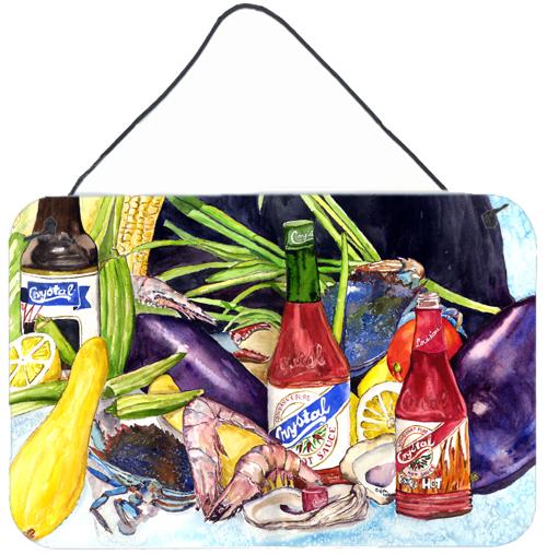 Crystal Hot Sauce with Seafood Wall or Door Hanging Prints 8637DS812 by Caroline's Treasures